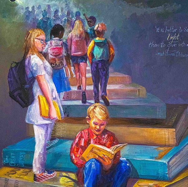 Let there be light mural